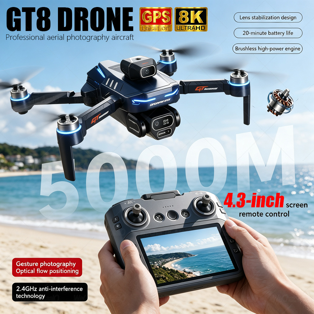Drone Camera Night Vision - NEW GT8 HD RC Drone 4K