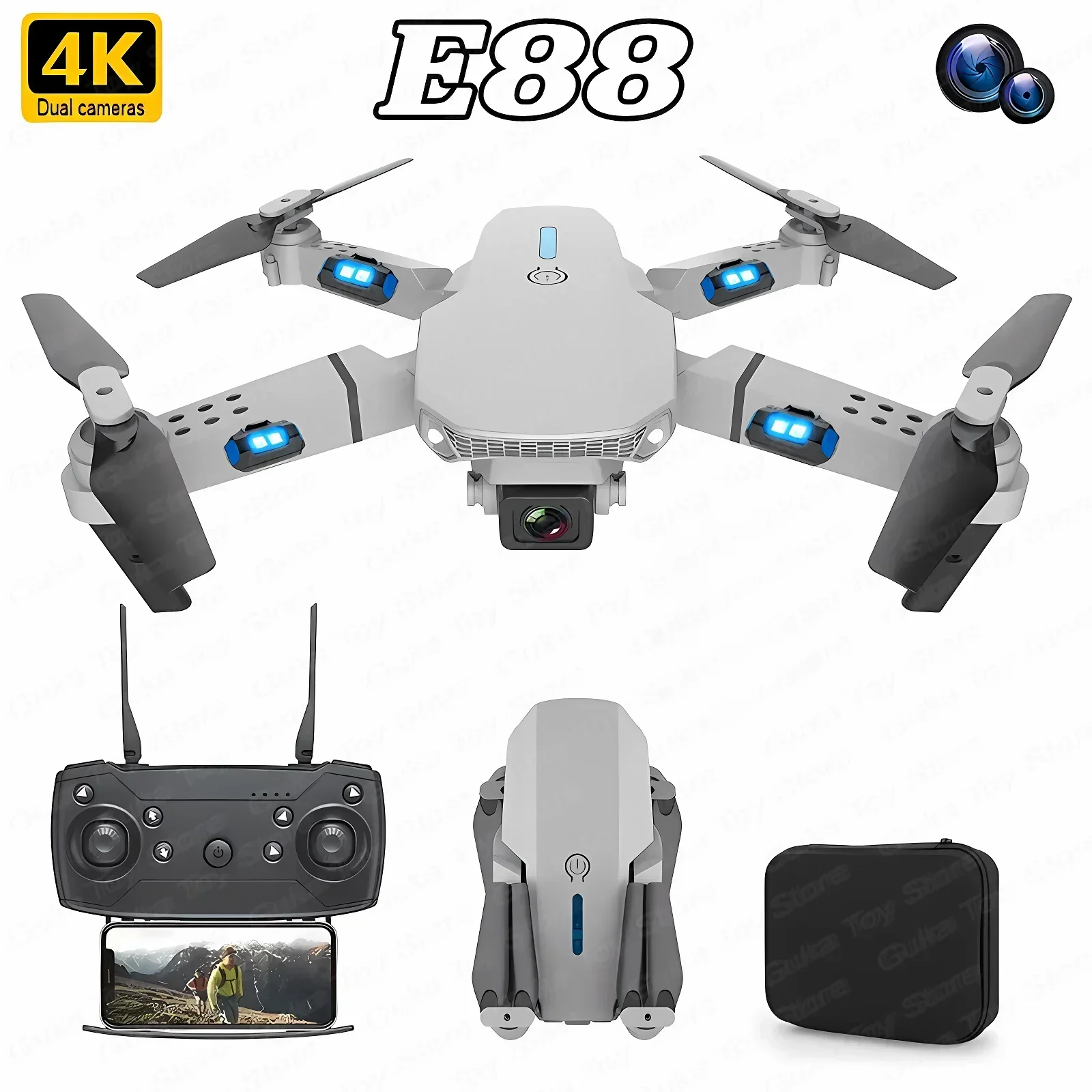 E88 Pro WIFI FPV Drone Wide An - Drone Camera 4K ulasan dan harga