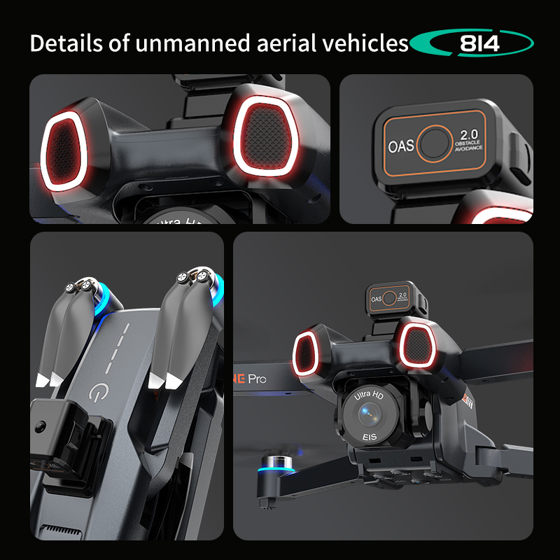 814 drone profissional 4K HD C - Drone Camera With Gimbal ulasan dan harga