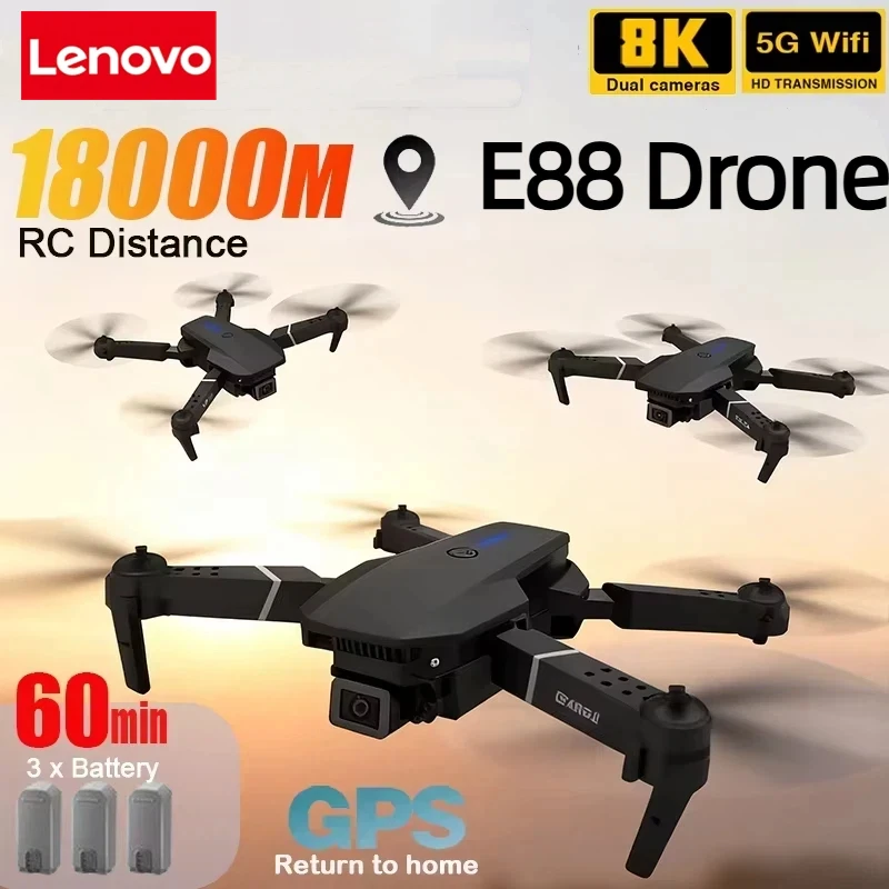 Lenovo New E88 Pro WIFI FPV Dr - Drone Camera Wide Angle ulasan dan harga