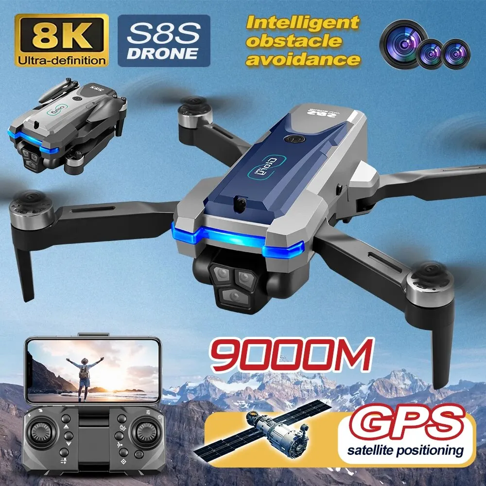 S8S GPS Drone 5G Wifi 8K HD Du - Drone Camera Mount ulasan dan harga